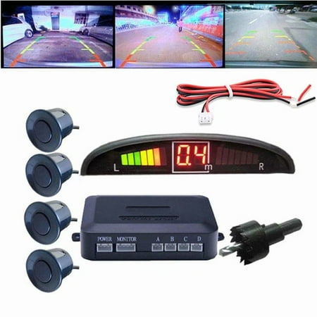 Reactionnx Car Reverse Radar System Alarm Kit 4 Parking Sensors LCD LED