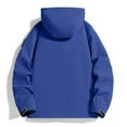 thumbnail image 5 of Men's Solid Color Jacket Trendy Long Sleeve Lightweight Hooded Windbreaker with Multi Pockets Fall 2025 Coat (4XL, Blue), 5 of 9