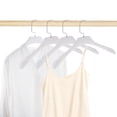 thumbnail image 2 of Perchas de ropa únicas, 4 piezas, gancho plano antideslizante, percha de prendas blanca, 2 of 5