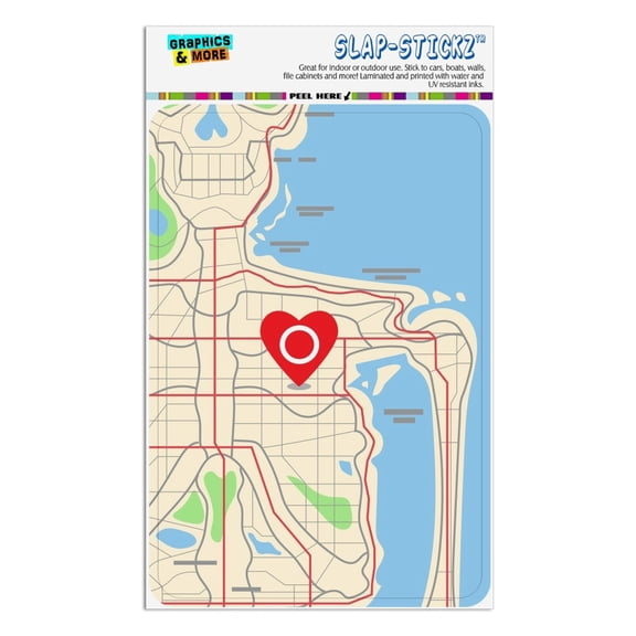 You Are Here Heart Map Skeleton Home Business Office Sign