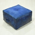 thumbnail image 3 of BBH Homes Black Leather Pouf Ottoman Handmade Buffalo Fiber Fill Model BBBACPF0025, 3 of 9