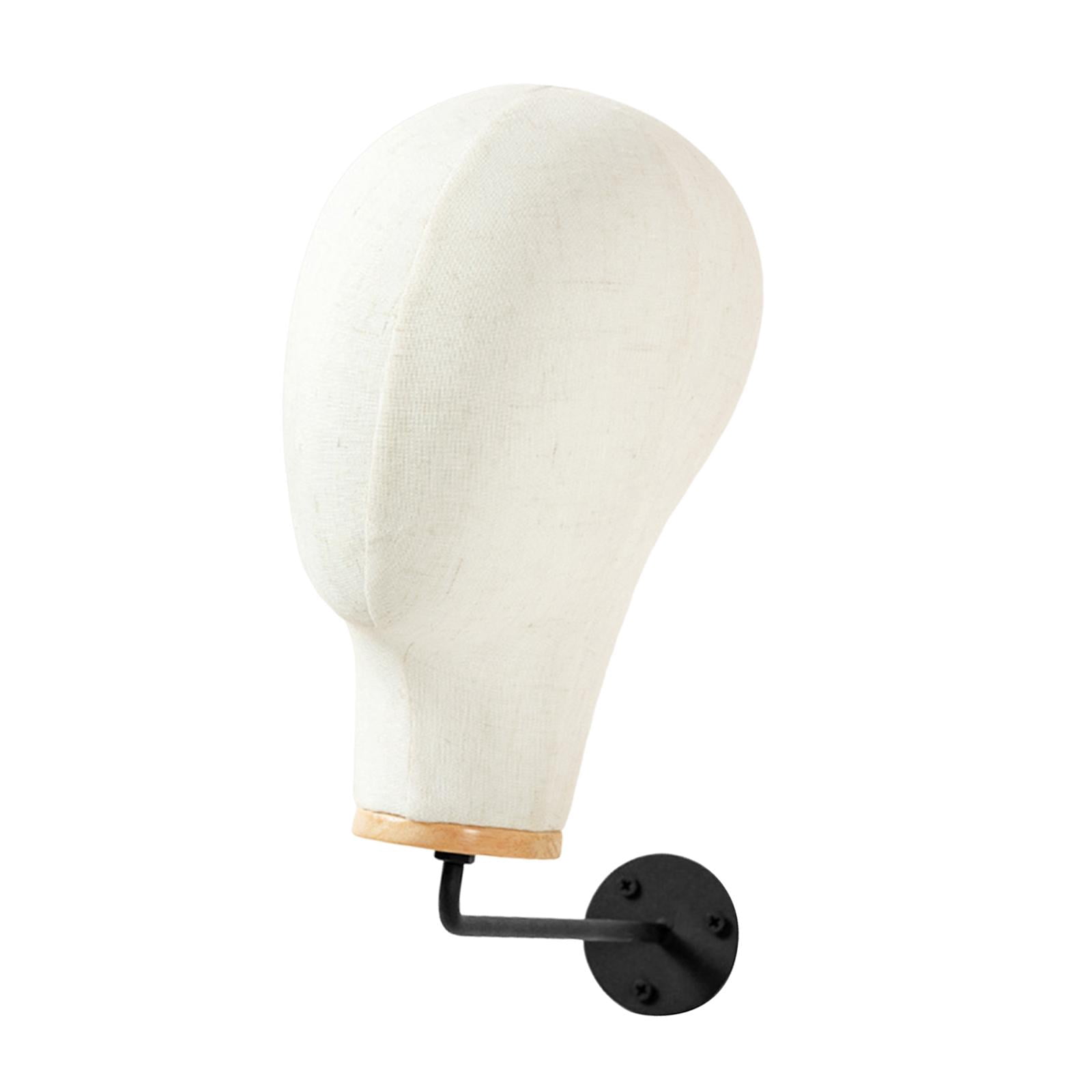 EHJRE Manikin Head Canvas Mannequin Wall Mounted Sturdy Hair Hats Hairpieces Multipurpose Hat Display Stand Beginner Home Salon 25cm Hook