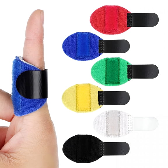 XIRQI 6 Pcs Trigger Finger Splints Single Straps Finger Splint Support Brace Kit,Finger Straightener Index Finger for Broken Finger,Arthritis,Injured Finger