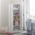 thumbnail image 3 of WIAWG Storage Cabinet with 4 Doors and 5 Shelves for Home White, 3 of 8