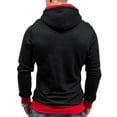 thumbnail image 3 of xiaxaixu Men's Hoodie Pullover, Contrast Color Long Sleeve Zipper Sweatshirt Tops with Side Pockets for Autumn Winter, 3 of 7