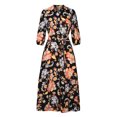 thumbnail image 5 of Aueoeo Fall dresses for women 2022, Fashion Casual Turndown Collar Dress Lantern Long Sleeve Women Printed Women's Dress Long Dresses, 5 of 8