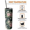 thumbnail image 6 of 20oz Pioneer Flower Skinny Tumblers Stainless Steel Tumbler with Lid and Straw,Vacuum Insulated Double Wall Travel Tumbler Cups with Cleaning Brush for Coffee,Tea, 6 of 6