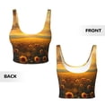 thumbnail image 5 of Fotbe Sunflower Sunset Rainfall Pattern Womens' Sports Bra Longline Wirefree Padded with Medium Support Sports Moisture-Wicking Workou Vest,Tank Top-Medium, 5 of 7