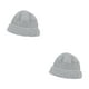 thumbnail image 4 of Qarigey Gorras Otoño Invierno Gorros de melón de punto Sombreros de protección Jersey Hip Hop Sombreros Regalos al aire libre Esquí gris claro gris claro 2piezas Qarigey CBP267607, 4 of 5