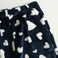 thumbnail image 4 of Women's Plush Heart Pattern Pajama Pants Soft Elastic Waist with 2 Pockets, Dark Blue, XXL, 4 of 4