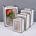 thumbnail image 3 of Namzi gift, flowers, gift box packaging bags, transparent window gift bags, flowers, souvenirs, doll packaging bags (black background and white frame, plus size), 3 of 4