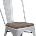 thumbnail image 6 of Flash Furniture Silver Metal Stackable Chair with Wood Seat, 6 of 11
