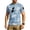 Blue, variant on Men Tactical Short Sleeve T Shirt Loose Fit Round Neck Camouflage Print Velcro Patch Breathable Quick Dry Outdoor Top