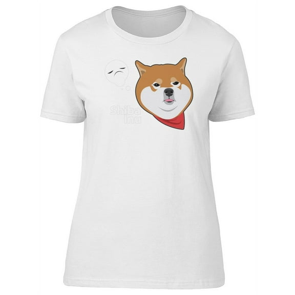 Cute Sad Shiba Inu Dog T-Shirt Women -Image by Shutterstock, Female XX-Large