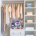 thumbnail image 4 of Yayeee Collapsible Cube Storage Bin with Lid Fabric Closet Decorative Basket with Handles, Puprle Ethereal Floral Harmony, 4 of 7