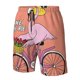 thumbnail image 4 of Balery Flamingo Riding a Bicycle Traje de Baño Estilo Hawaiano para Hombre, Shorts de Secado Rápido con Bolsillos-Large, 4 of 6