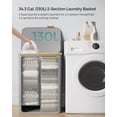 thumbnail image 3 of Cesto de Ropa SONGMICS con 2 Secciones, 130L, con Tapa, Gris Paloma, 3 of 8
