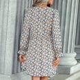 thumbnail image 3 of Vestido Floral Para Mujer, Vestido Floral Con Cuello En V Transpirable, Tela Suave Lavable A Máquina Para Vacaciones ANGGREK  HI1711, 3 of 6