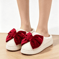 thumbnail image 4 of KEVCHE Plush Bow Slippers for Women, Cute Furry Comfy Non-Slip House Shoes for Indoor Outdoor Use, Warm Soft Home Footwear with Cushioned Sole, Lightweight Cozy Slippers for Bedroom and Daily, 4 of 4