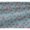 thumbnail image 4 of oneOone Cotton Jersey Sky Blue Fabric Flower & Leaves Watercolor Dress Material Fabric Print Fabric By The Yard 58 Inche Wide, 4 of 4