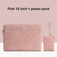 thumbnail image 1 of Funda para computadora portátil Funda de cuero impermeable para computadora portátil con cremallera Funda para computadora a prueba de golpes, rosa, 15 pulgadas, bolsa de cargador Scienceny EL002886-05, 1 of 2