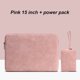 thumbnail image 1 of Funda para computadora portátil Funda de cuero impermeable para computadora portátil con cremallera Funda para computadora a prueba de golpes, rosa, 15 pulgadas, bolsa de cargador Vogacara EL002886-05, 1 of 2