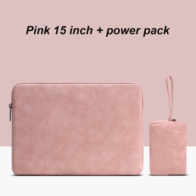 Funda para computadora portátil Funda de cuero impermeable para computadora portátil con cremallera Funda para computadora a prueba de golpes, rosa, 15 pulgadas, bolsa de cargador Scienceny EL002886-05