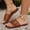 Brown, variant on Women's Leather Slide Sandals Large Metal Buckle Non-Slip Comfortable Beach Slippers Summer Plus Size Black 6