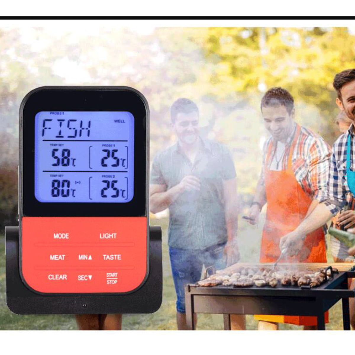 HD LCD Screen Display Wireless Digital Cooking Food Meat ...
