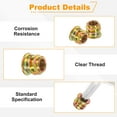 thumbnail image 3 of 50 Pcs Threaded Insert for Wood, 1/4 - 20 Threaded Studs 10mm Length, Gold, 3 of 6
