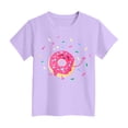 thumbnail image 3 of Grblisyd Girls T Shirt Kids Summer Donut Print Short Sleeve Tops Casual Crewneck Tees 10-12 Years, 3 of 5