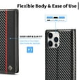 thumbnail image 3 of SaniMore Case for iPhone 15 Pro Max 6.7" 2023, Carbon Fiber Skin PU Leather Flip Filio Case Kickstand Card Slots Cash Pocket Full Body Protetcion Case for iPhone 15 Pro Max,, 3 of 10