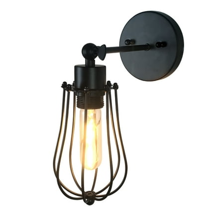 

Wire Cage Wall Sconces Light Lamp Metal Shade Vintage for Home Bedroom Bedside