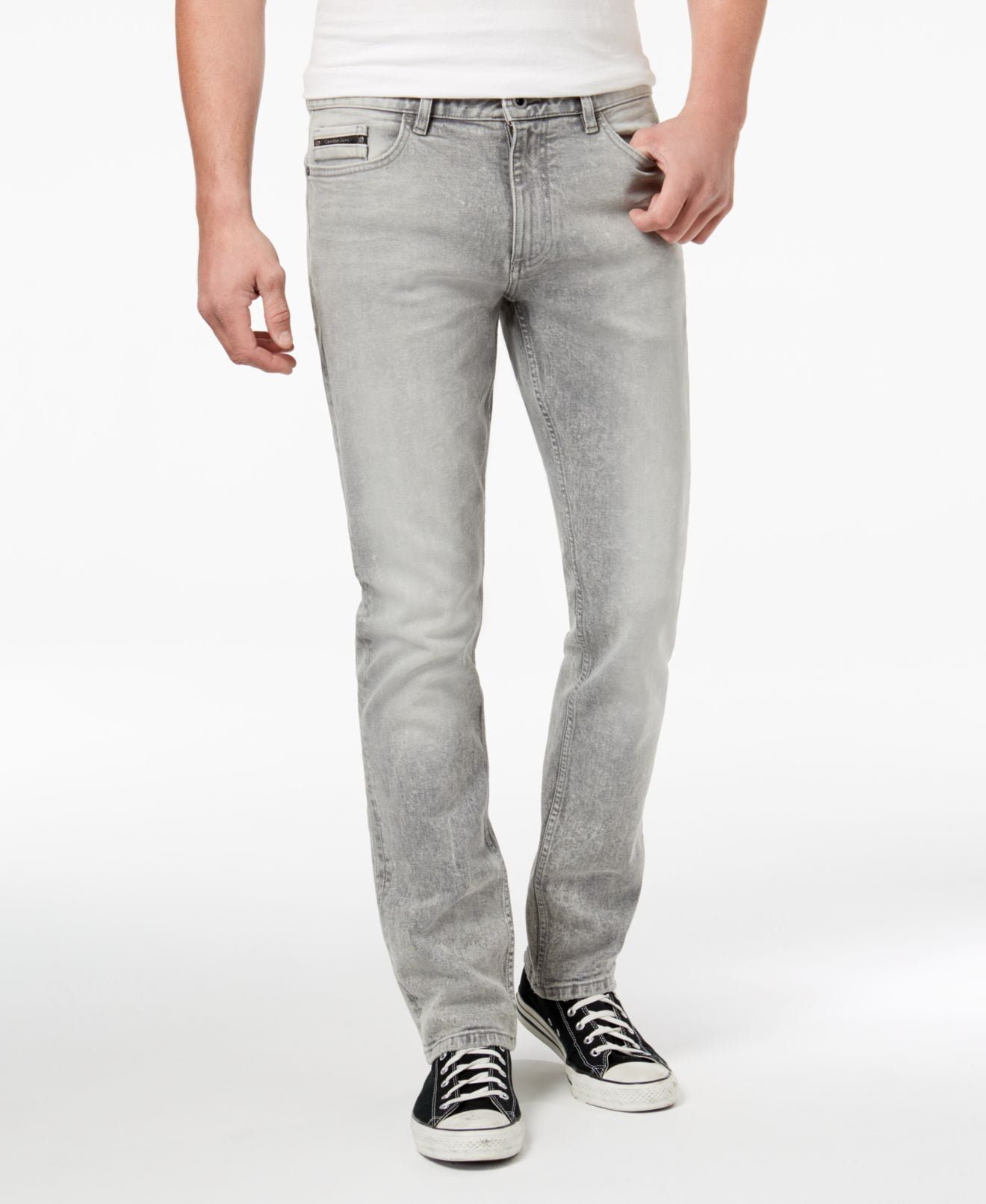 men's gray stretch jeans