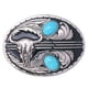 thumbnail image 1 of hebillas de cinturón para hombres Hebilla de Cinturón de Gema Vintage Cráneo Tribal Abrazadera de Cinturón de Aleación de Zinc de Vaquero Occidental - Turquesa Turquesa Magideal hebillas de cinturón para hombres, 1 of 7