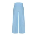 thumbnail image 6 of Clean Women Baggy Stretchy Wide Leg Pants Elastic High Waist Trousers Causal High Waisted Cotton Pantaloons Adjustable Bow Lace-Up Trousers Loose Flowy Beach Pant, 6 of 7