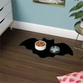 thumbnail image 4 of Halloween Pet Feeding Mat Placemat for Cats and Dogs - Durable Easy-to-Clean Dining Mat for Spooky Seasonal Mealtime, Non- Waterproof Bat Design - Black, 4 of 6