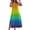 Multicolor, variant on Women's Plus Size Maxi Dresses Loose Fit Floral Short Sleeve Crewneck Split T Shirt Dress Summer Vacation Clothes XL-5XL
