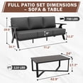 thumbnail image 3 of EAGLE PEAK Urban Slate 2 Piece Modern Outdoor Patio Furniture Set, Outdoor Couch and Coffee Table Set, Black/Gray, 3 of 9