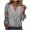 Gray, variant on LEAVINGSUO Long Sleeve Shirts for Women, Fall Womens Tops Women's Casual Trumpet 3/4 Sleeve Printed Buttoned Basic Ruched Tops Pleated T-Shirts Blouses