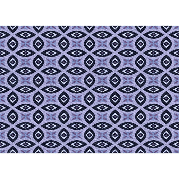 Ahgly Company Machine Washable Indoor Rectangle Transitional Blue Area Rugs, 8' x 12'