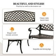 thumbnail image 2 of VINGLI 40.5" Patio Garden Bench,Anti- Rust Cast Iron Cast Aluminum Frame for Outdoor Path Yard Lawn Work Entryway Decor Deck, Bronze, 2 of 8