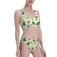 thumbnail image 2 of Fotbe Green Avocado Women's High Waisted Bikini Tankini Sets Two Piece Bathing Suits High Cut Scoop Neck Swimsuit-X-Large, 2 of 8