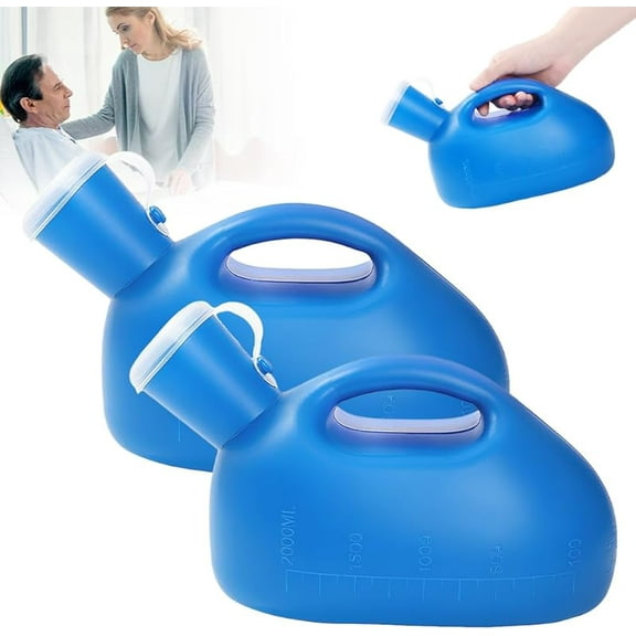 Portable Urinals, 2025 on Bed Male Pee Bottle No-Leak Lock for No-Spill Nighttime - Bedridden, Travel and Elderly, Portable Urinal for Men Spill Proof Nighttime Men (2 PCS Urinal)