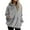Gray, variant on BangWanChi Womens Jackets Dressy Fashion Women's Zipper V-Neck Pullover Tops Long Sleeve Hooded Blouse Sweatshirt