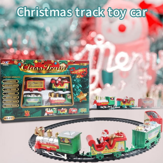 Christmas Electric Circumference Train Track Rail Train Electric Christmas Realistic Toy Battery-Powered Car 216cm Set Education