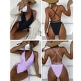 thumbnail image 2 of ZPAQI Womens One Piece Swimsuit Plunge Neck Tummy-Control Bathing Suits Beachwear, 2 of 16