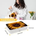 thumbnail image 5 of Sunflower PU Leather Jewelry Box with Removable Compartment - Portable Earring Organizer and Storage Box, 5 of 6