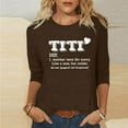 thumbnail image 2 of Dovford Funny Aunt Gift T-Shirt Titi Definition Shirt Auntie Women Casual Crewneck Shirt 3/4 Sleeve Letter Printed Tee Tops, 2 of 5