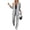 light gray, variant on CHICME Two Piece Sets for Women Striped Side Lapel Long Sleeve Button Blazer and Straight Leg Pants with Pockets Business Casual Set Gray-L